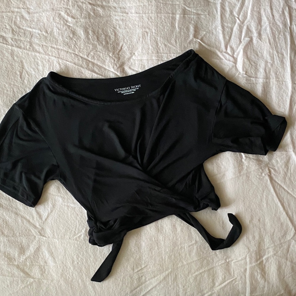 Victoria's Secret Black Twist front cropped top